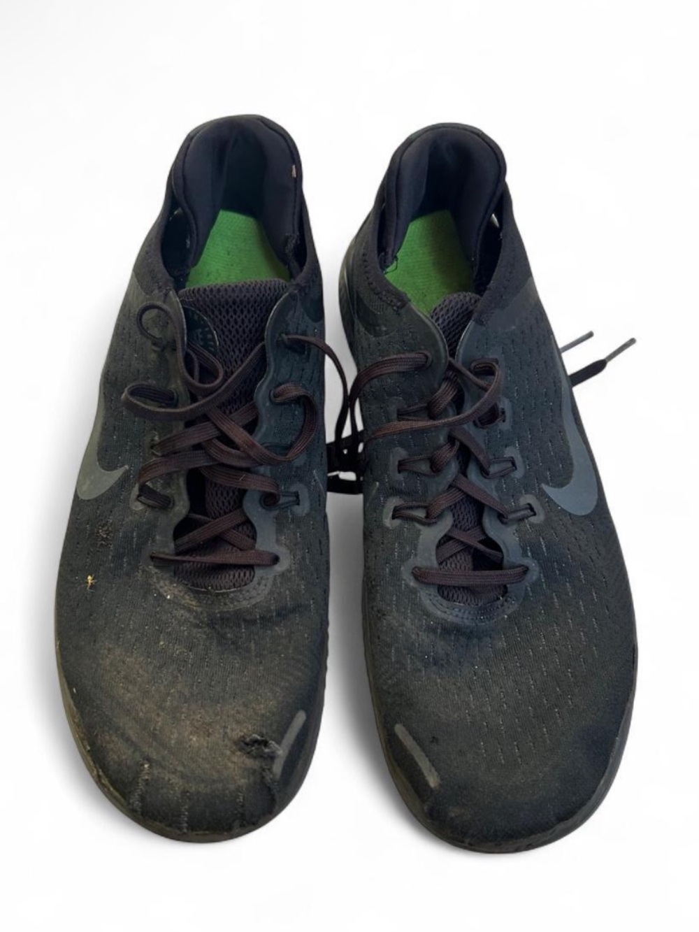 Nike Black Athletic Running Shoes with Green Insole